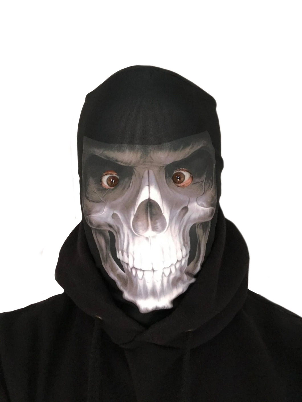 Halloween White Grim Reaper Mask - Realistic Easy Breathe Lycra Scay Mask